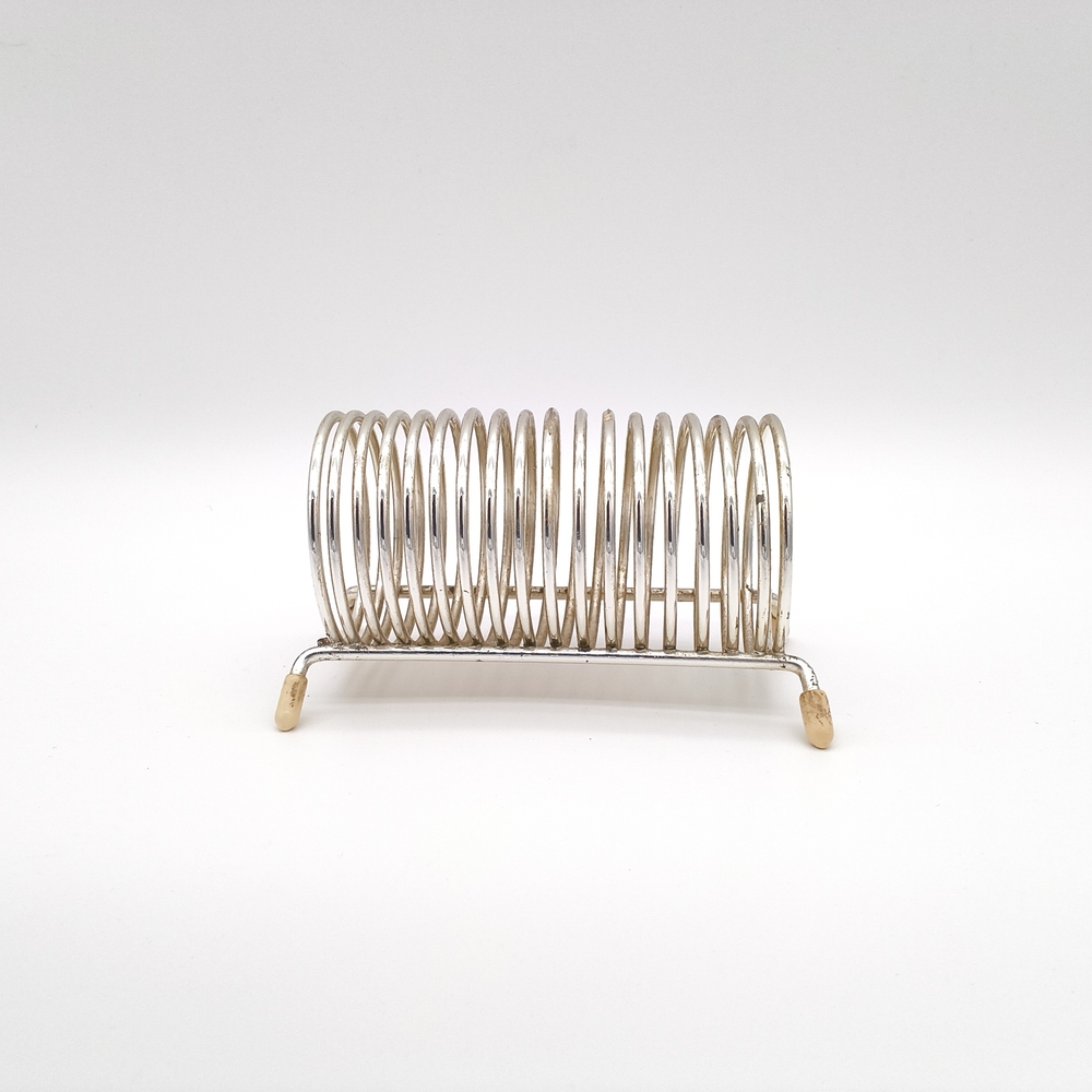 Vintage Industrial Office Chrome Spiral Letter Holder & Desk Organizer